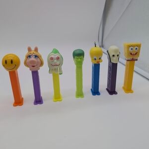 Set Of 7 Pez Dispensers Hulk, 1971 Dr Skull, Miss Piggy, Slimy Sid, Tweety +
